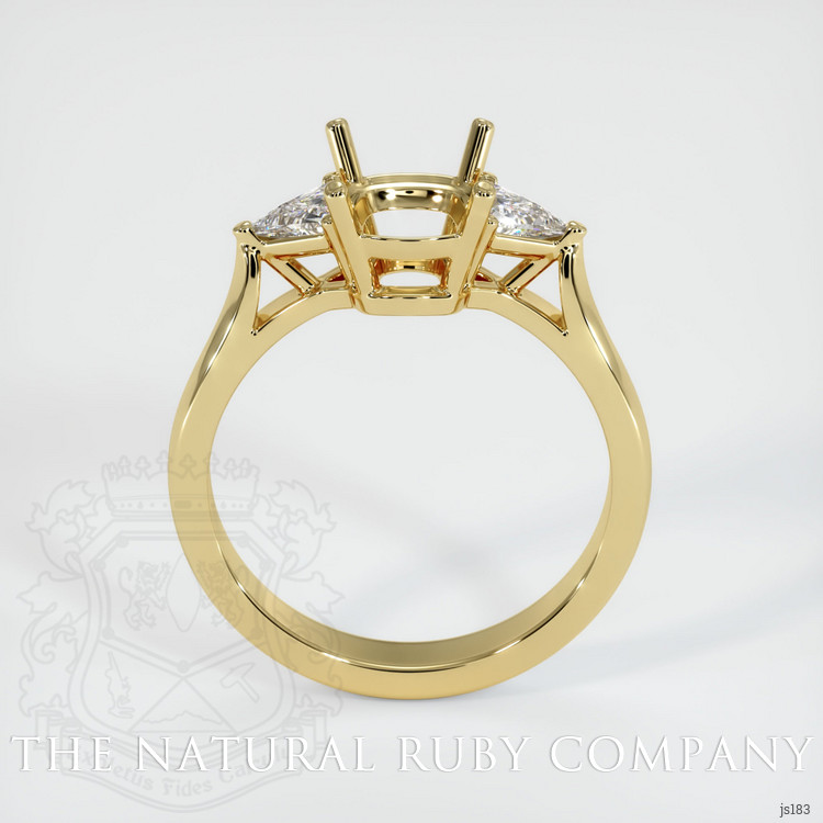 18K Yellow Gold Three Stone Ring Setting