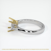 14K Yellow & White Three Stone Ring Setting Image