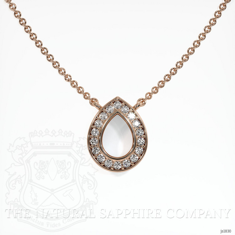 14K Rose Gold Pave Pendant Setting