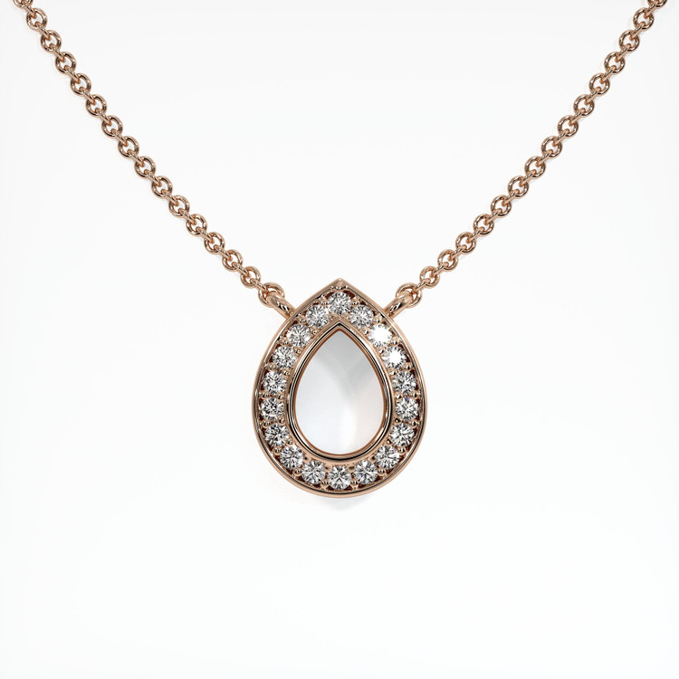 14K Rose Gold Pave Pendant Setting