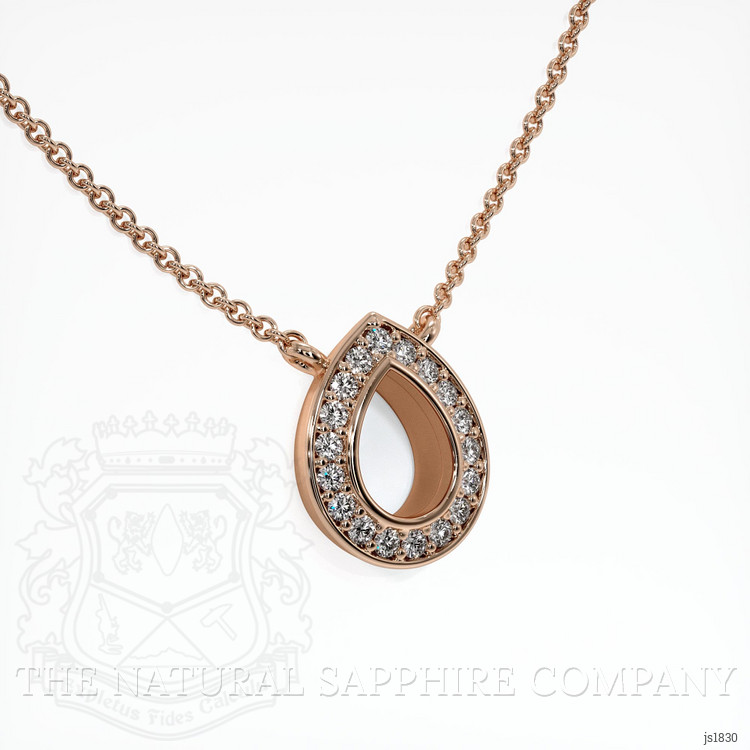14K Rose Gold Pave Pendant Setting