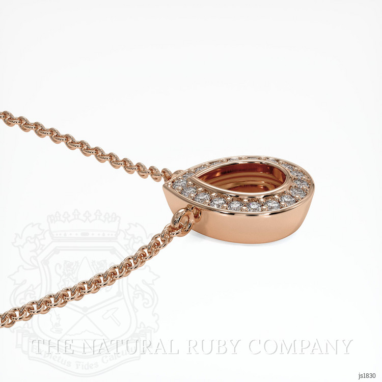 14K Rose Gold Pave Pendant Setting