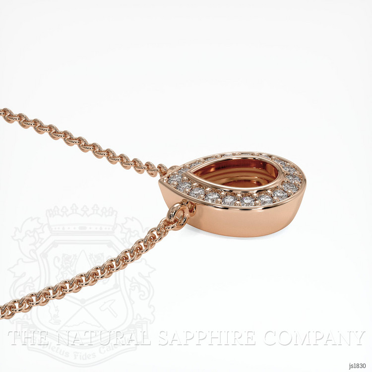 14K Rose Gold Pave Pendant Setting