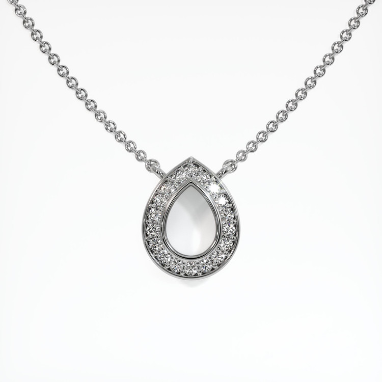 14K White Gold Pave Pendant Setting