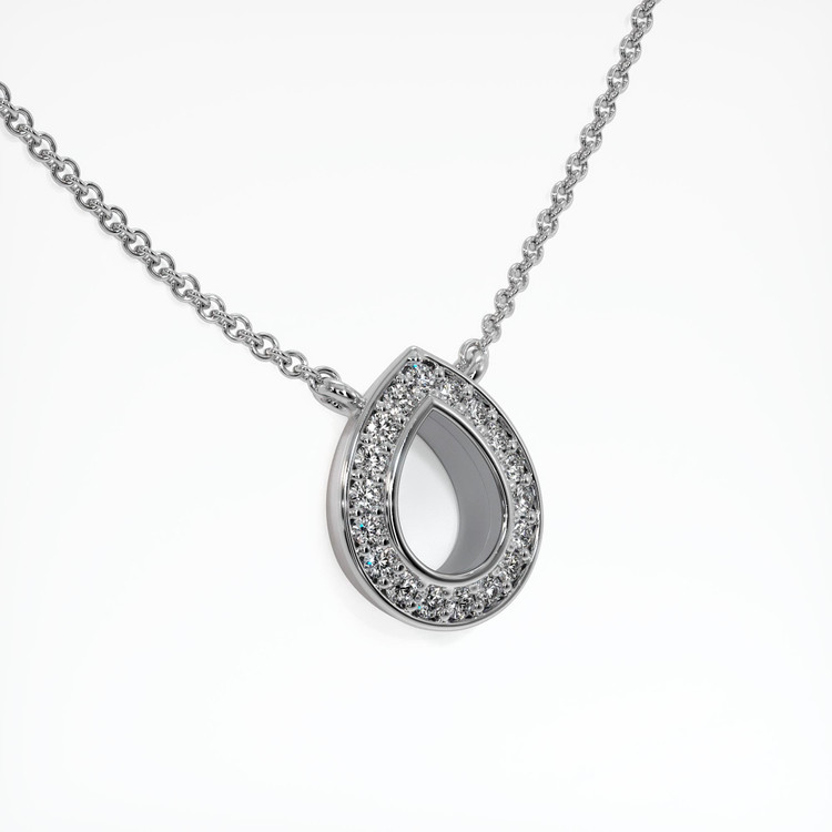 14K White Gold Pave Pendant Setting