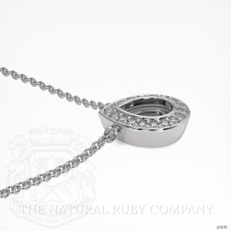 14K White Gold Pave Pendant Setting