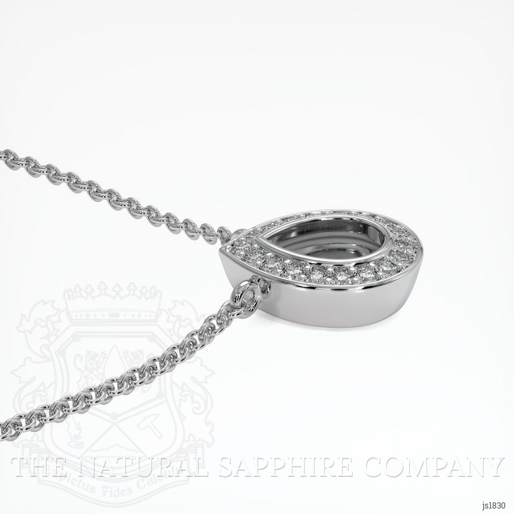 14K White Gold Pave Pendant Setting