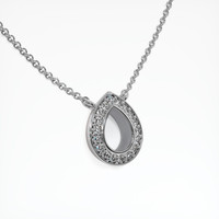 18K White Gold Pave Pendant Setting Image