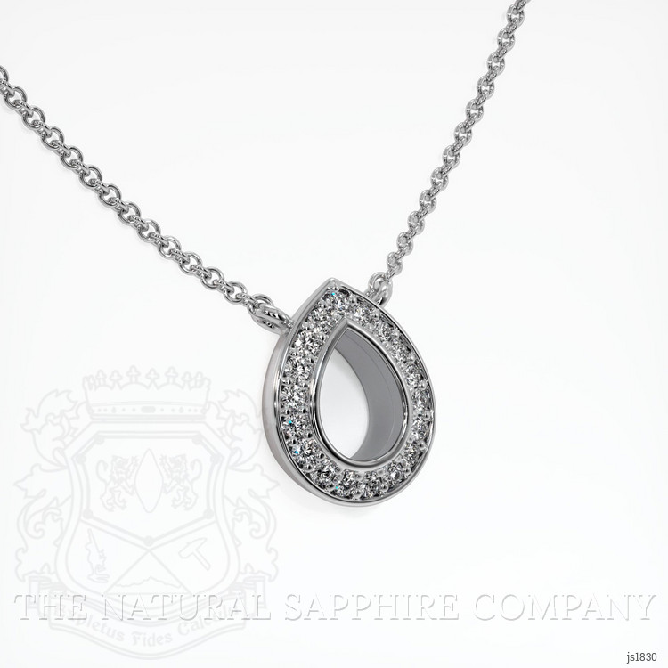 18K White Gold Pave Pendant Setting