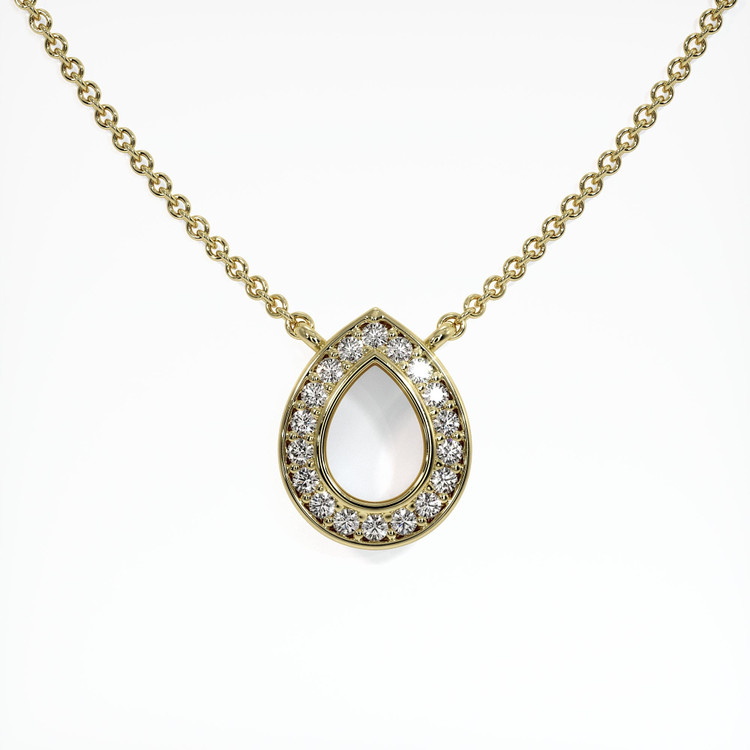 14K Yellow Gold Pave Pendant Setting