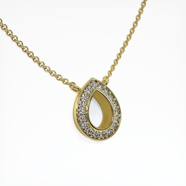 14K Yellow Gold Pave Pendant Setting