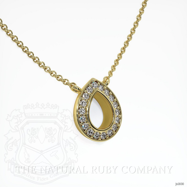 18K Yellow Gold Pave Pendant Setting