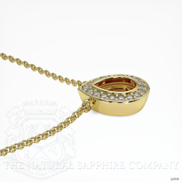 18K Yellow Gold Pave Pendant Setting