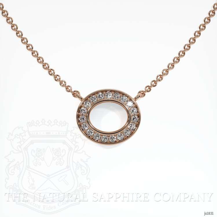 14K Rose Gold Pave Pendant Setting