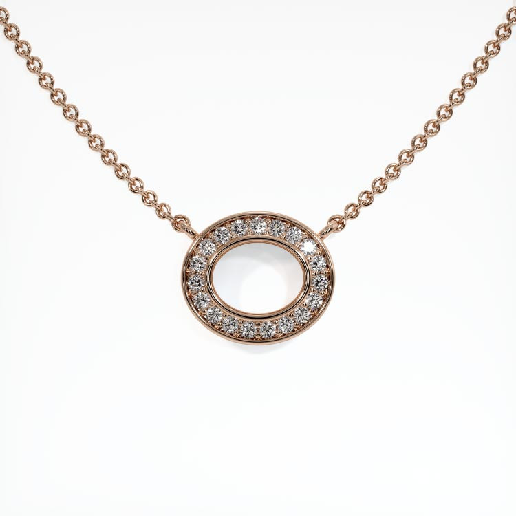 14K Rose Gold Pave Pendant Setting