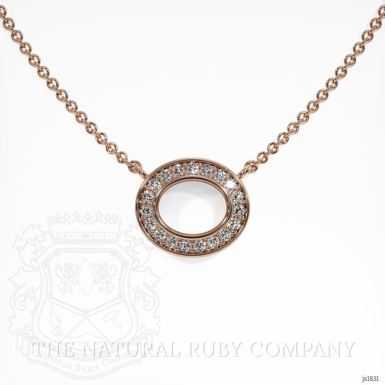 14K Rose Gold Pave Pendant Setting