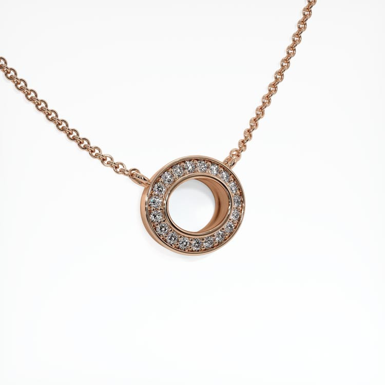 14K Rose Gold Pave Pendant Setting