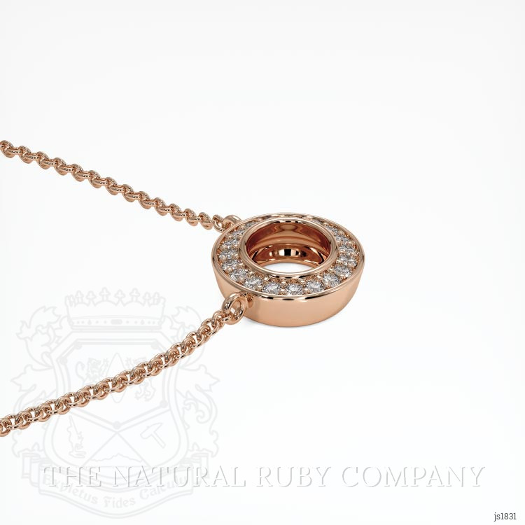 14K Rose Gold Pave Pendant Setting