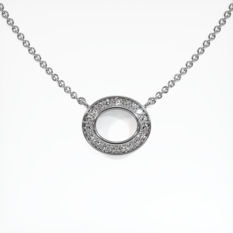 14K White Gold Pave Pendant Setting