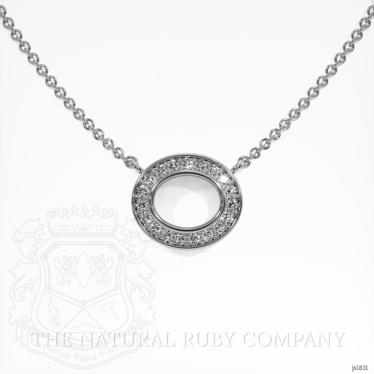 14K White Gold Pave Pendant Setting