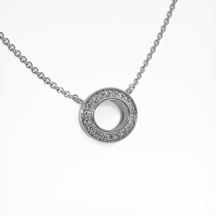 14K White Gold Pave Pendant Setting