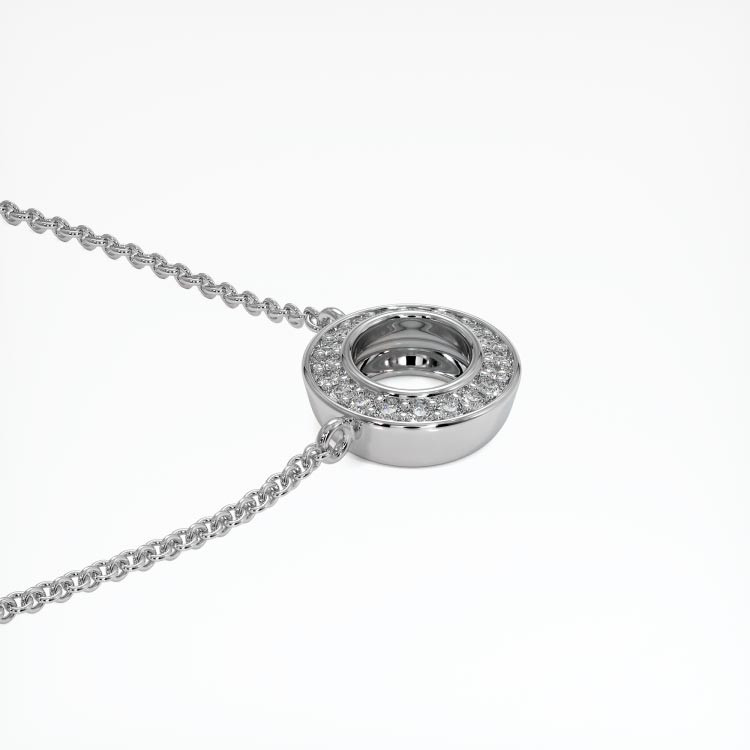 14K White Gold Pave Pendant Setting