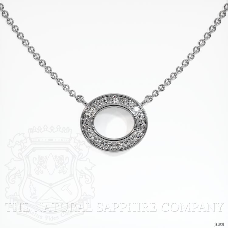 18K White Gold Pave Pendant Setting