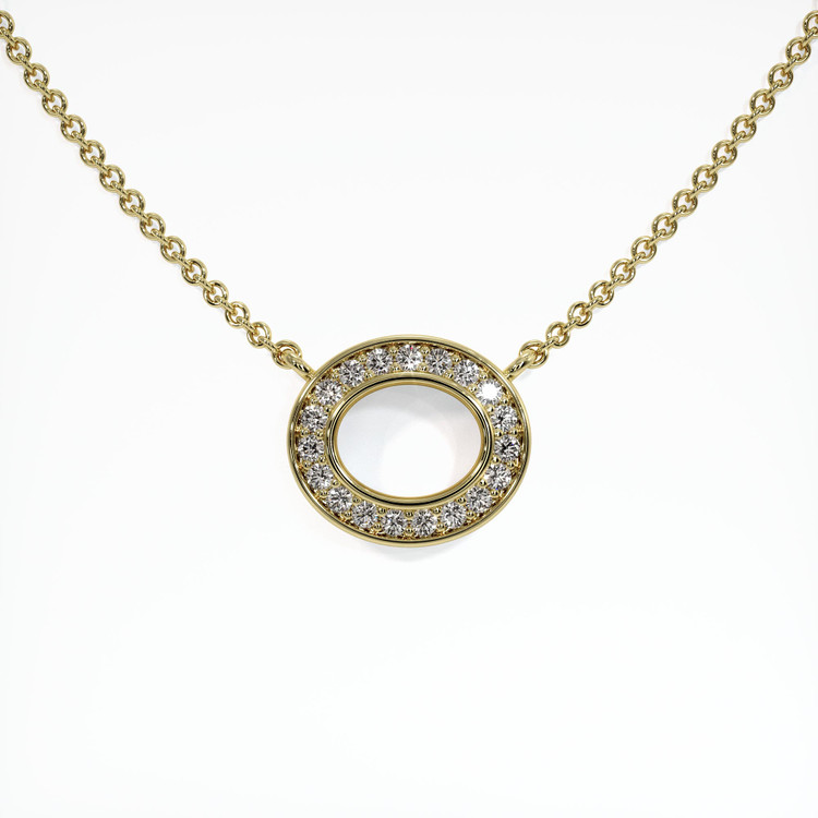 14K Yellow Gold Pave Pendant Setting