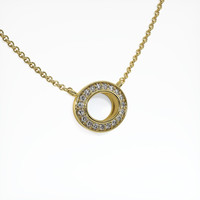 14K Yellow Gold Pave Pendant Image