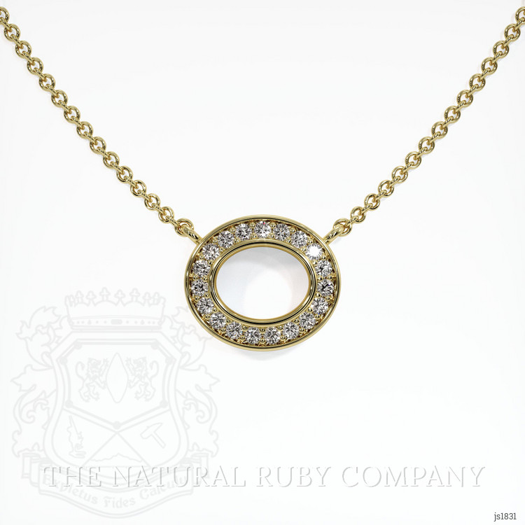 18K Yellow Gold Pave Pendant Setting