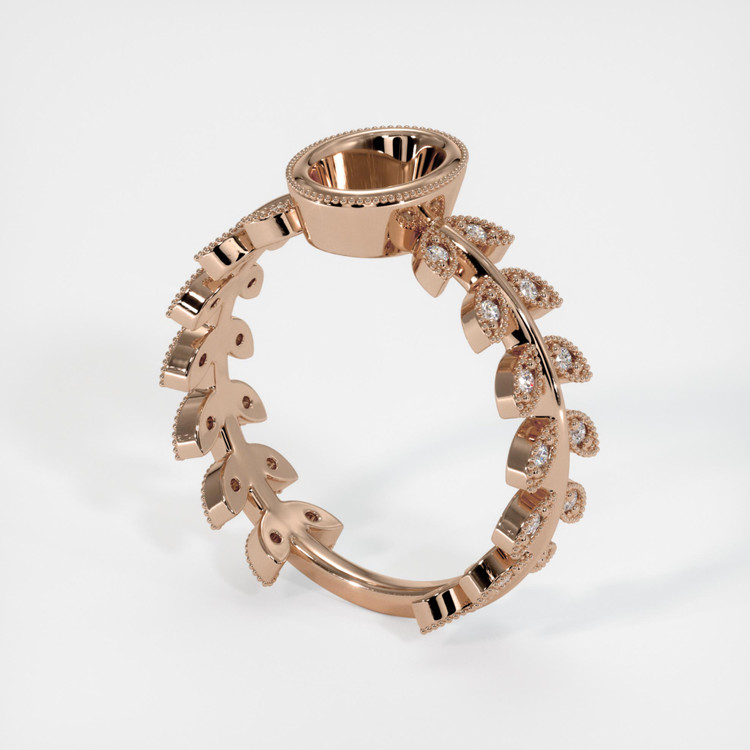 14K Rose Gold Pave Ring Setting