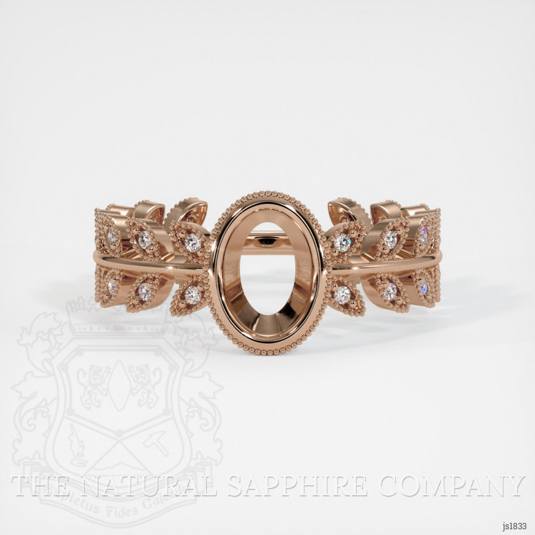 14K Rose Gold Pave Ring Setting