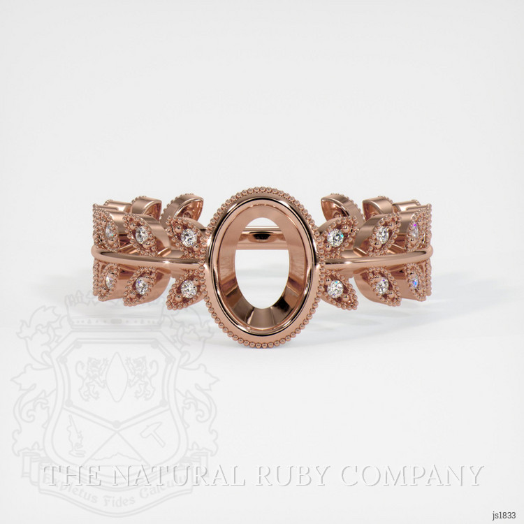 14K Rose Gold Pave Ring Setting