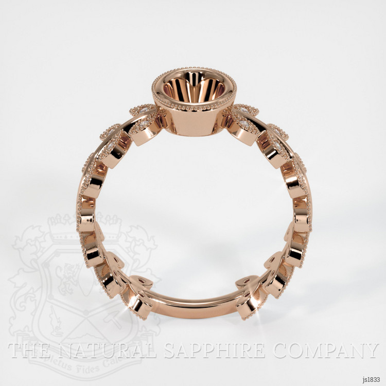14K Rose Gold Pave Ring Setting