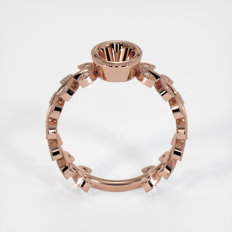 14K Rose Gold Pave Ring Setting