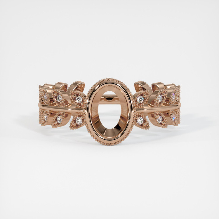18K Rose Gold Pave Ring Setting