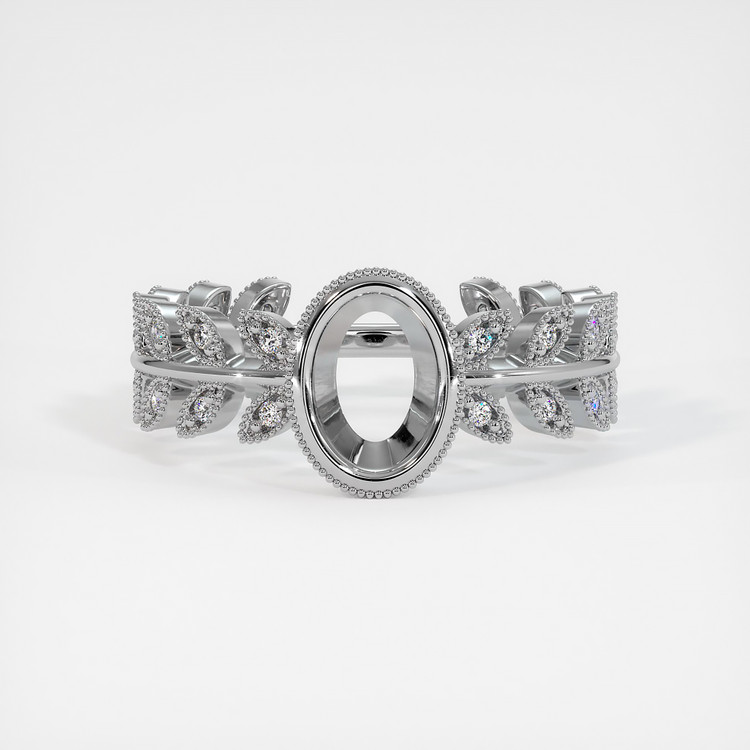 14K White Gold Pave Ring Setting