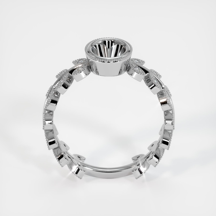 14K White Gold Pave Ring Setting