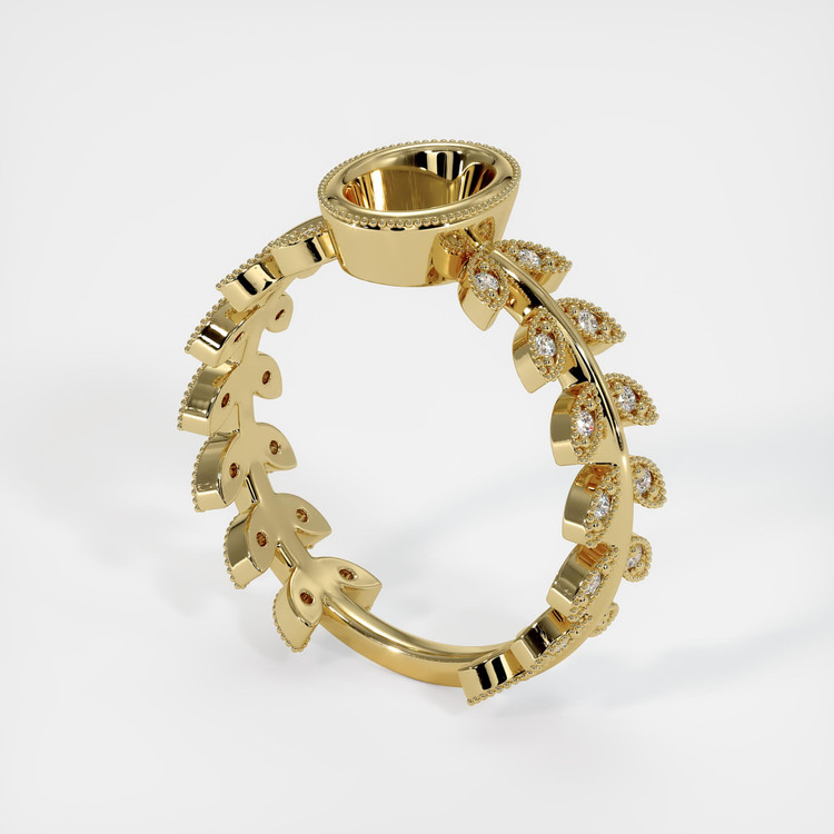 14K Yellow Gold Pave Ring Setting
