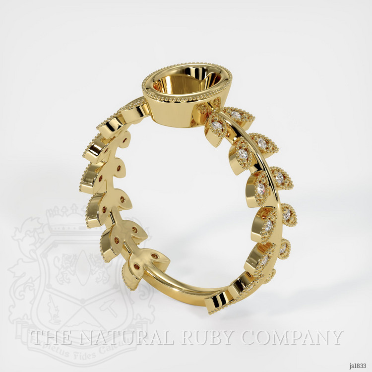 14K Yellow Gold Pave Ring Setting