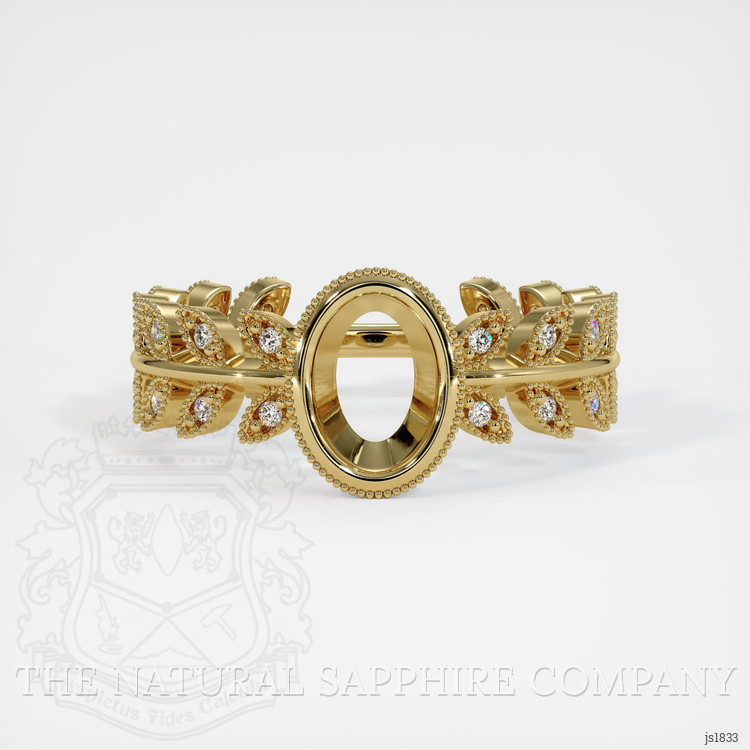 14K Yellow Gold Pave Ring Setting