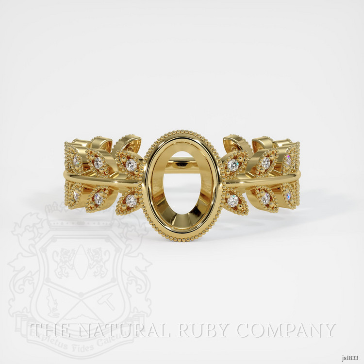 14K Yellow Gold Pave Ring Setting