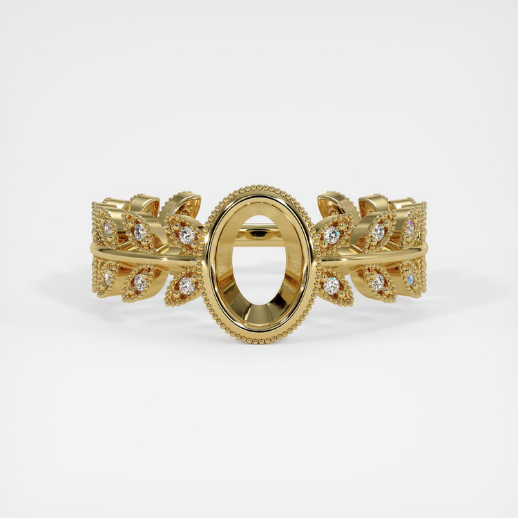 18K Yellow Gold Pave Ring Setting