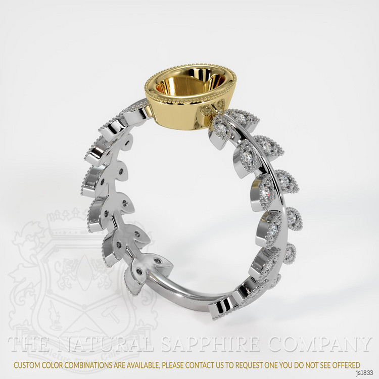 14K Yellow & White Pave Ring Setting