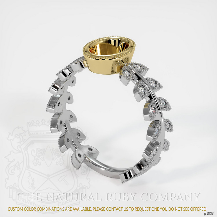 14K Yellow & White Pave Ring Setting