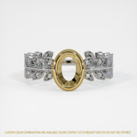 14K Yellow & White Pave Ring Setting Image