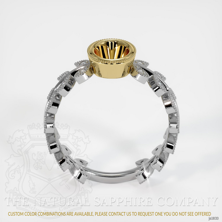 14K Yellow & White Pave Ring Setting