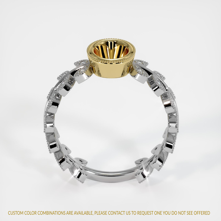 14K Yellow & White Pave Ring Setting