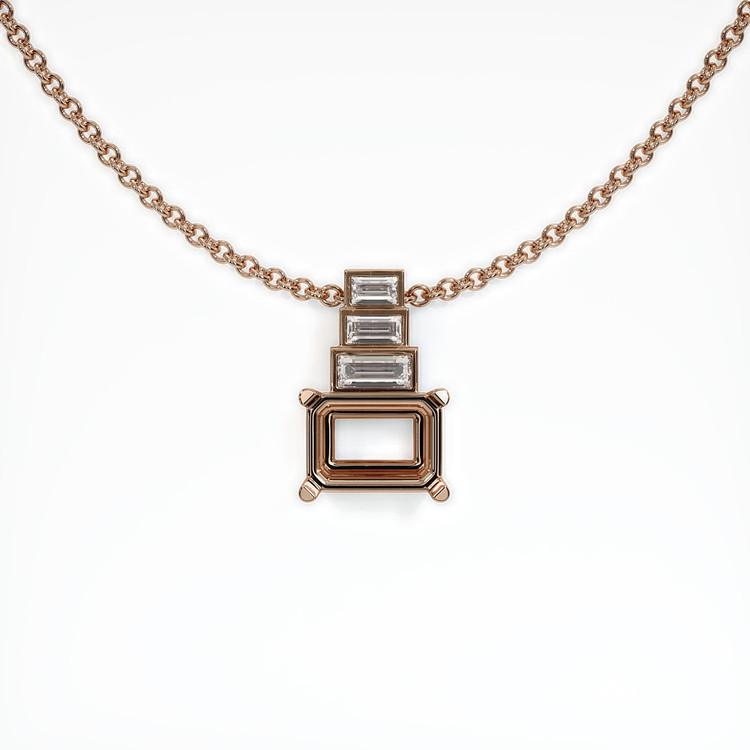 14K Rose Gold Antique Style Pendant Setting