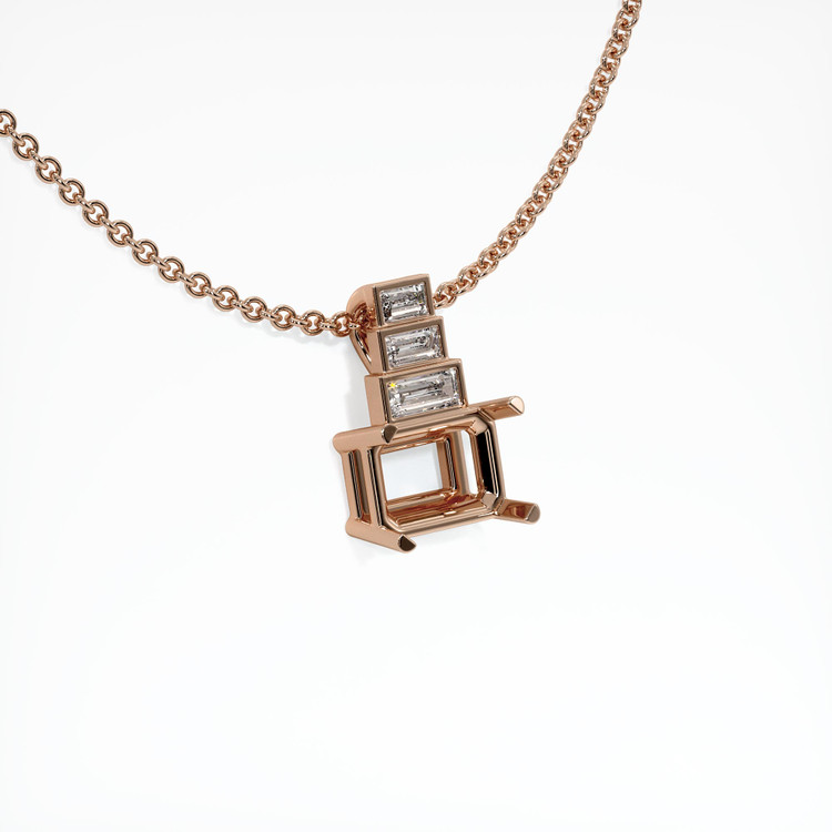14K Rose Gold Antique Style Pendant Setting